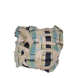 Aeropostale Tote Bag Women Sz M Plaid Fabric Boho‎ Hippie Double Handle